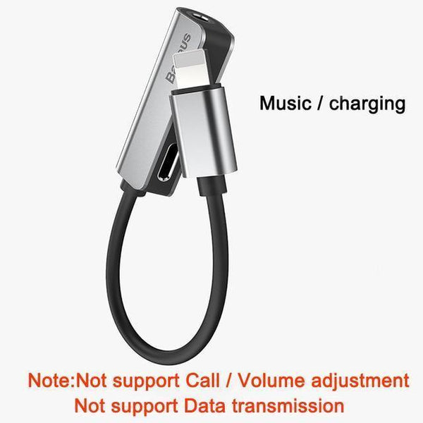 Planet Gates Straight Silver Baseus Aux Audio For Lightning to 3.5mm Jack Connector Earphone Headphone OTG Adapter For iPhone Xs Max Xr X 8 7 Plus Splitter