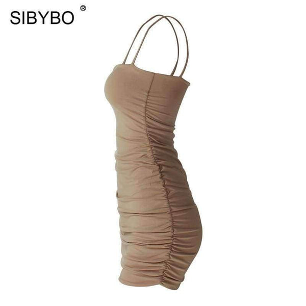 Planet Gates Strapless Spaghetti Strap Sexy Bodycon Dress Sleeveless Slash Neck Mini Summer Women Dress Nightclub Party Dress Short