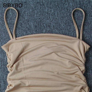 Planet Gates Strapless Spaghetti Strap Sexy Bodycon Dress Sleeveless Slash Neck Mini Summer Women Dress Nightclub Party Dress Short