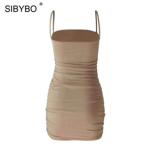Planet Gates Strapless Spaghetti Strap Sexy Bodycon Dress Sleeveless Slash Neck Mini Summer Women Dress Nightclub Party Dress Short