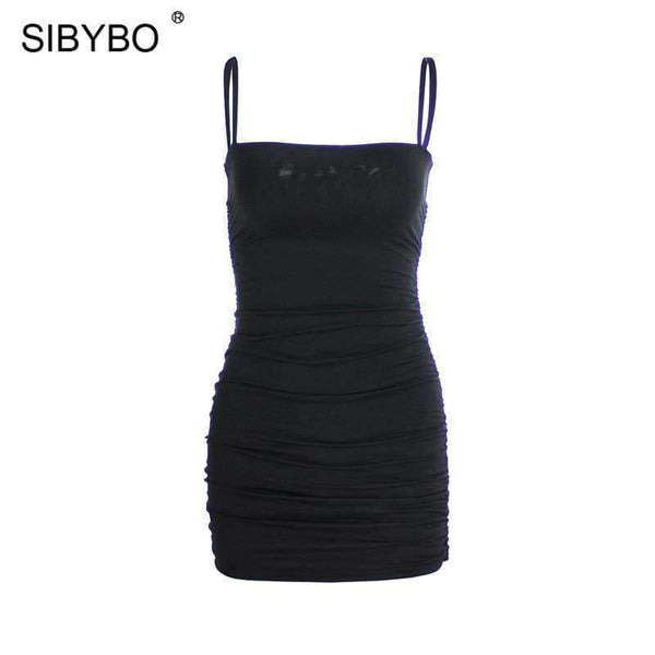 Planet Gates Strapless Spaghetti Strap Sexy Bodycon Dress Sleeveless Slash Neck Mini Summer Women Dress Nightclub Party Dress Short