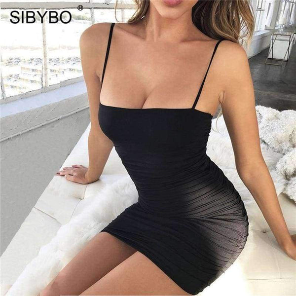 Planet Gates Strapless Spaghetti Strap Sexy Bodycon Dress Sleeveless Slash Neck Mini Summer Women Dress Nightclub Party Dress Short