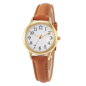 Lady style women watch candy color straps leather band simple dial - Planet Gates