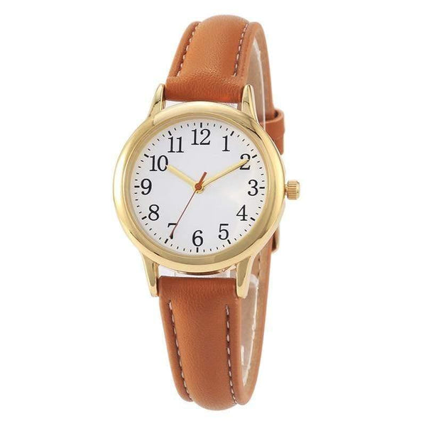Lady style women watch candy color straps leather band simple dial - Planet Gates