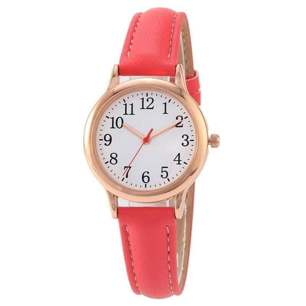 Planet Gates strawberry Lady style women watch candy color straps leather band simple dial