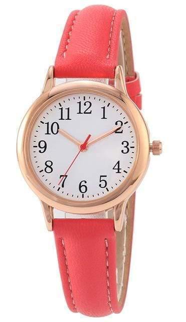 Planet Gates strawberry Lady style women watch candy color straps leather band simple dial