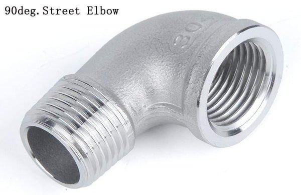 1/4 to 3/4" SS304 Stainless Steel Thread Elbow Cross Nipple Tube Plug Tee Cap End Pipe Fitting Nipple