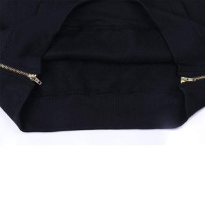 Planet Gates Streetwear Men's Long Black Hoodies Sweatshirts Feece extra long Hoody Side Zip Longline Hip Hop elongated for men Hoodie