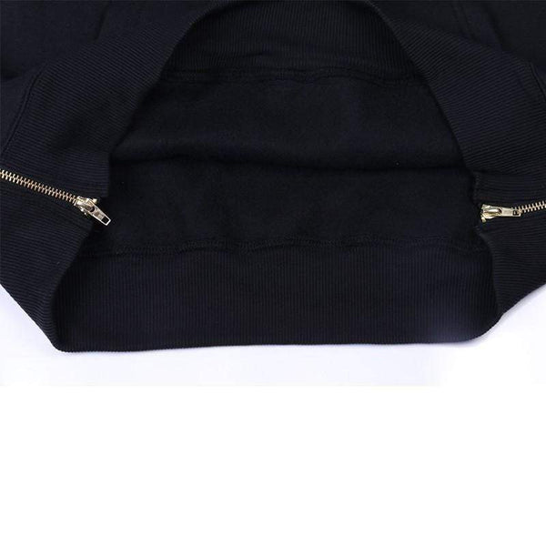 Planet Gates Streetwear Men's Long Black Hoodies Sweatshirts Feece extra long Hoody Side Zip Longline Hip Hop elongated for men Hoodie