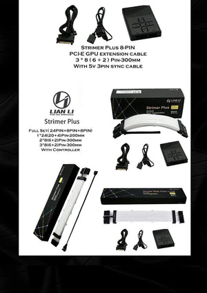 Planet Gates Strimer Plus RGB Motherboard Extension ATX 24PIN,GPU Extension Double/Triple 8PIN LIANLI Generation 2 Cable PC Decoration