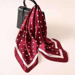 Planet Gates striped dot wine Women Scarf Luxury Brand Striped Dots Print Hijab Pure Silk Shawl Scarfs Foulard Square Head Scarves Wraps 2017 NEW