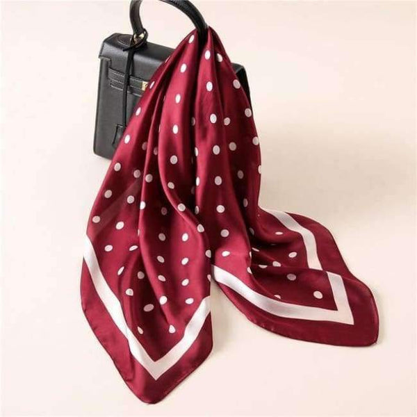 Planet Gates striped dot wine Women Scarf Luxury Brand Striped Dots Print Hijab Pure Silk Shawl Scarfs Foulard Square Head Scarves Wraps 2017 NEW
