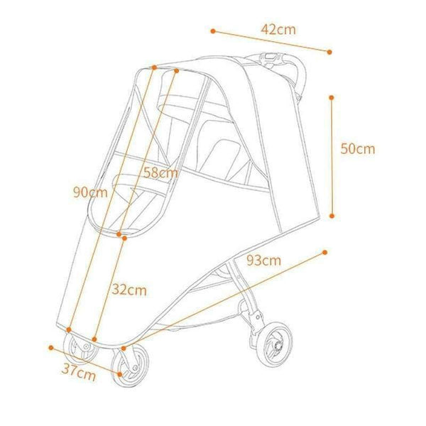 Planet Gates Stroller Rain cover& Accessories Universal Waterproof Rain Cover Travel Cover Case Umbrella Trolley Cover Bag Stroller Part
