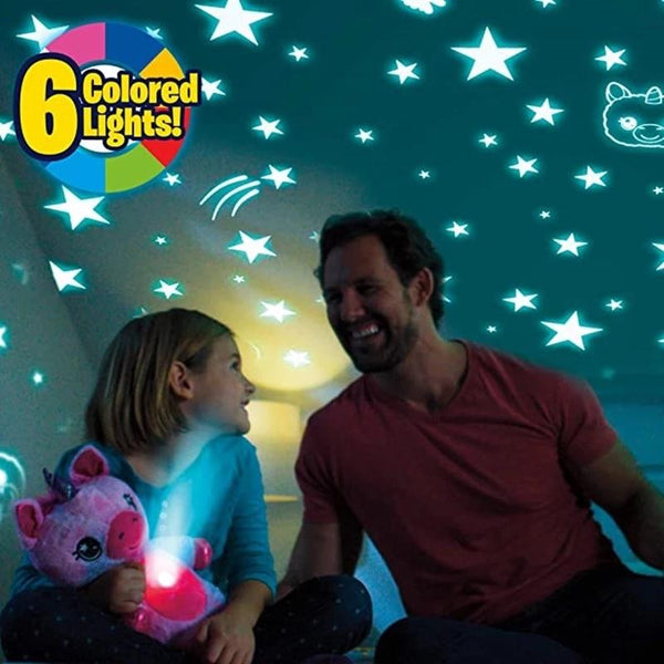 Planet Gates Stuffed Animal Night Light Projector Plush Toys With Light Colorful Stars Cute Stuffed Toy Girl Baby Creative Toy Birthday Gifts