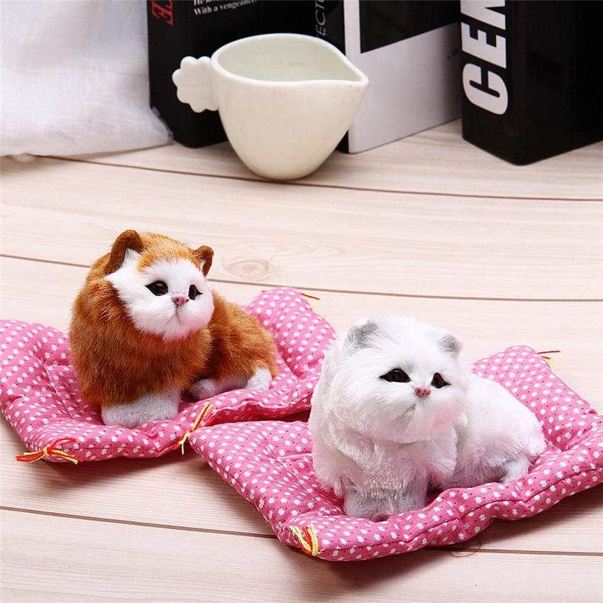 Planet Gates Stuffed Toys Lovely Simulation Animal Doll Plush Lazy Sleeping Cats Plush Toy with Sound Home Decorations
