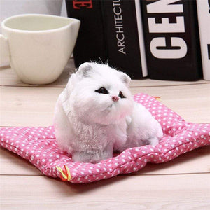 Planet Gates Stuffed Toys Lovely Simulation Animal Doll Plush Lazy Sleeping Cats Plush Toy with Sound Home Decorations