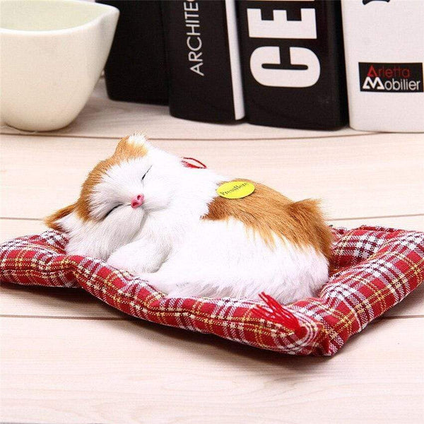 Planet Gates Stuffed Toys Lovely Simulation Animal Doll Plush Lazy Sleeping Cats Plush Toy with Sound Home Decorations