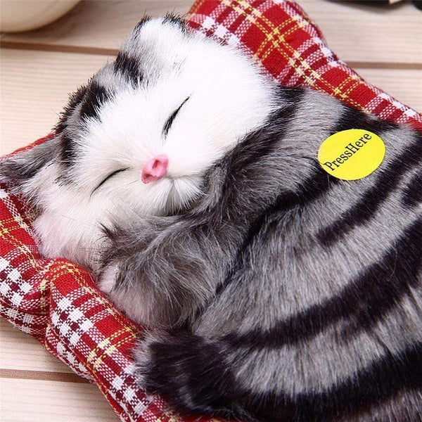 Planet Gates Stuffed Toys Lovely Simulation Animal Doll Plush Lazy Sleeping Cats Plush Toy with Sound Home Decorations