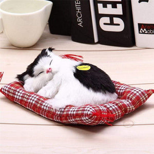 Planet Gates Stuffed Toys Lovely Simulation Animal Doll Plush Lazy Sleeping Cats Plush Toy with Sound Home Decorations