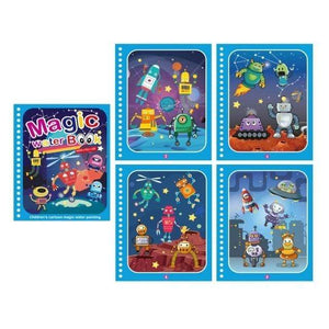 Planet Gates Style 04 Reusable Magic Water Drawing Book for Kids Coloring Picture Book Magic Water Pen Painting Drawing Board Educational Toys