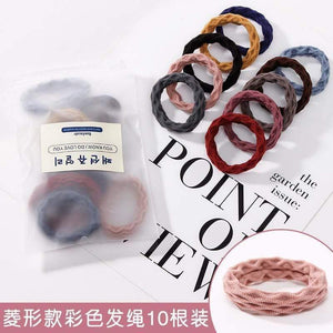 10Pcs/Lot New High Elastic Basic Rubber Bands Simple Hairband Girls Headwear Solid Color Headband Fashion Women Hair Accessories