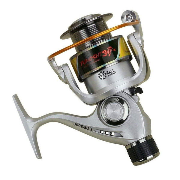 Planet Gates Style 1 / 12 / 2000 Series ECR2000-7000 12BB High Power Gear 5.2:1 Metal Spinning Spool Cup Exchange Handles Fishing Reel Fishing Tackle Line Bait ECR