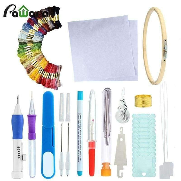 Planet Gates style 1 Embroidery Stitching Punch Needle Tool Sets Magic Embroidery Stitching Punch Pen With Case DIY Craft Sewing Tool for Embroidery