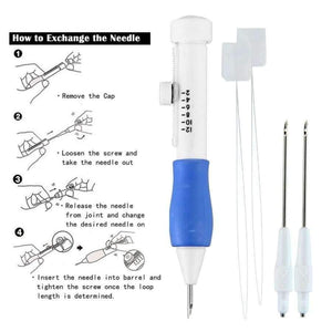 Planet Gates style 1 Embroidery Stitching Punch Needle Tool Sets Magic Embroidery Stitching Punch Pen With Case DIY Craft Sewing Tool for Embroidery