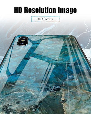 Planet Gates Style 1 / for iPhone X 10 TOMKAS Luxury Marble Phone Case for iPhone X Xs Max Glass PC Agate Back Cover Silicone Soft Edge Coque Case for iPhone XS Max XR