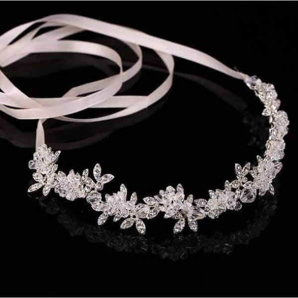 Planet Gates Style 1 New Arrival Noble Crystal Rhinestone Bridal Headpieces Satin Ribbon Wedding Hair Accessories for Brides Tiaras Crowns Headbands