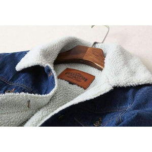 Planet Gates Style 1- No Fleece / S Autumn Winter denim jacket women long sleeve lambswool jean jackets with buttons basic coat streetwear  902133