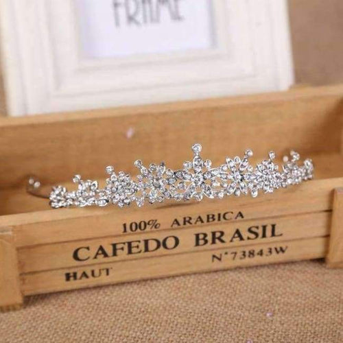Planet Gates Style 1 Rhodium Fashion Crystal Wedding Bridal Tiara Crown For Women Prom Diadem Hair Ornaments Wedding Bride hair Jewelry accessories