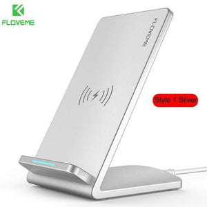 Planet Gates Style 1 Silver FLOVEME 5V/9V Qi Wireless Charger For Samsung Galaxy S8 S7 S9 Note 8 For iPhone X 8 8 Plus Google Nexus 4/5 Fast Charging Dock