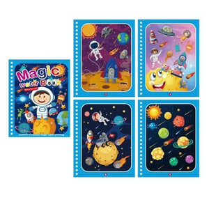 Planet Gates Style 11 Reusable Magic Water Drawing Book for Kids Coloring Picture Book Magic Water Pen Painting Drawing Board Educational Toys