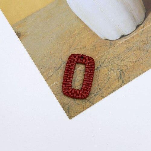 Planet Gates Style 16 Jewelry accessories imitation woven rattan round rectangular hollow resin pendant earrings wholesale lots bulk jewelry making