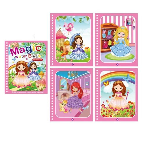 Planet Gates Style 16 Reusable Magic Water Drawing Book for Kids Coloring Picture Book Magic Water Pen Painting Drawing Board Educational Toys