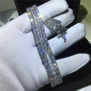 Planet Gates Style 17 / 18cm 29 Styles Fashion Tennis bracelet White Gold Filled Pave AAAAA Cz stone Statement Party Wedding bracelets for women men Jewelry