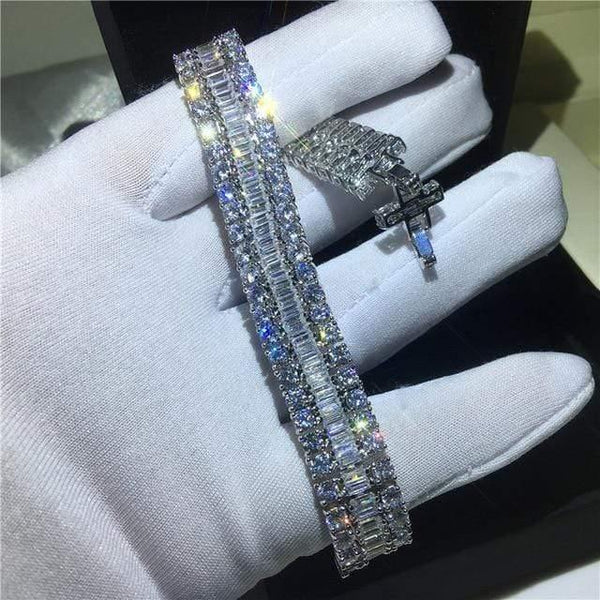 Planet Gates Style 17 / 18cm 29 Styles Fashion Tennis bracelet White Gold Filled Pave AAAAA Cz stone Statement Party Wedding bracelets for women men Jewelry