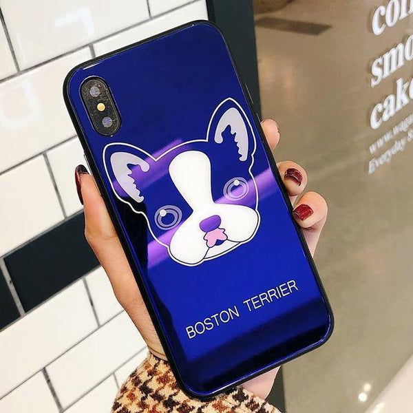 Planet Gates Style 17 / For iPhone X TOMKAS Blue Ray Tempered Glass Case For iPhone 7 Case Cartoon Pattern Cases For iPhone X 6 6S 8 Plus Cover Animal Phone Coque