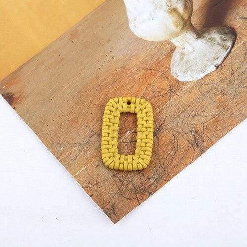 Planet Gates Style 19 Jewelry accessories imitation woven rattan round rectangular hollow resin pendant earrings wholesale lots bulk jewelry making