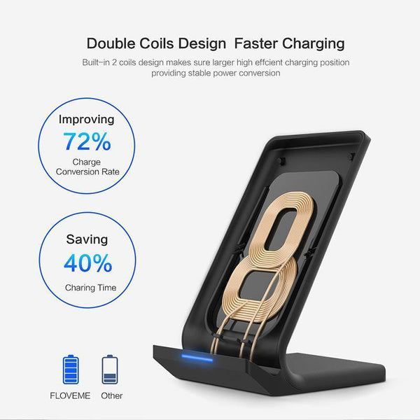 Planet Gates Style 2 Black FLOVEME 5V/9V Qi Wireless Charger For Samsung Galaxy S8 S7 S9 Note 8 For iPhone X 8 8 Plus Google Nexus 4/5 Fast Charging Dock