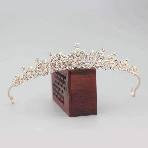 Planet Gates Style 2 Rose Gold Fashion Crystal Wedding Bridal Tiara Crown For Women Prom Diadem Hair Ornaments Wedding Bride hair Jewelry accessories