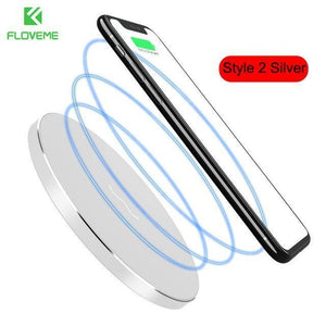 Planet Gates Style 2 Silver FLOVEME 5V/9V Qi Wireless Charger For Samsung Galaxy S8 S7 S9 Note 8 For iPhone X 8 8 Plus Google Nexus 4/5 Fast Charging Dock