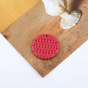 Planet Gates Style 20 Jewelry accessories imitation woven rattan round rectangular hollow resin pendant earrings wholesale lots bulk jewelry making