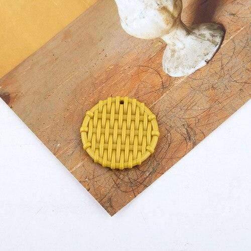 Planet Gates Style 21 Jewelry accessories imitation woven rattan round rectangular hollow resin pendant earrings wholesale lots bulk jewelry making