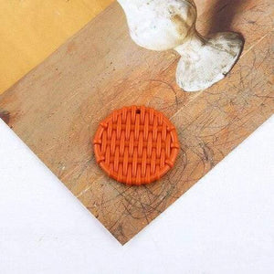 Planet Gates Style 22 Jewelry accessories imitation woven rattan round rectangular hollow resin pendant earrings wholesale lots bulk jewelry making