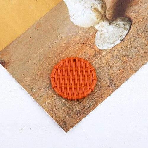 Planet Gates Style 22 Jewelry accessories imitation woven rattan round rectangular hollow resin pendant earrings wholesale lots bulk jewelry making