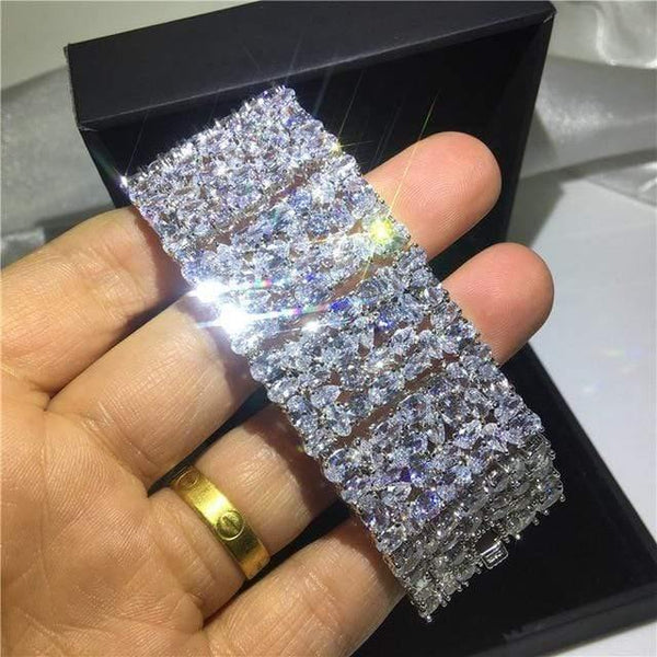 Planet Gates Style 23 / 18cm 29 Styles Fashion Tennis bracelet White Gold Filled Pave AAAAA Cz stone Statement Party Wedding bracelets for women men Jewelry