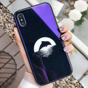 Planet Gates Style 29 / For iPhone X TOMKAS Blue Ray Tempered Glass Case For iPhone 7 Case Cartoon Pattern Cases For iPhone X 6 6S 8 Plus Cover Animal Phone Coque