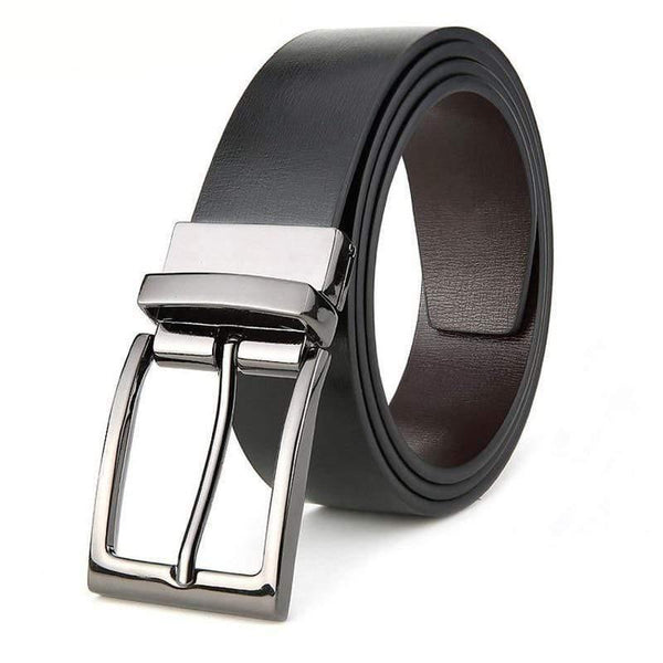 Men's Genuine Leather Belt Reversible Belt for Causal Classic High Quality Pin Buckle Male Belt